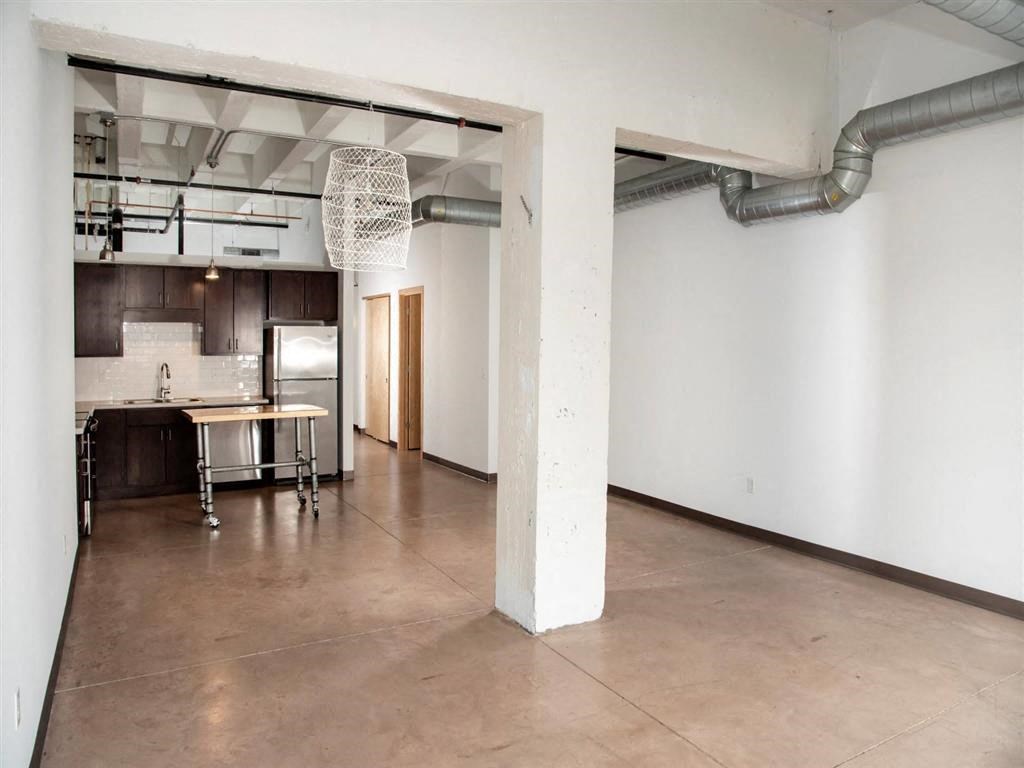 open layout of kitchen and living room or home office