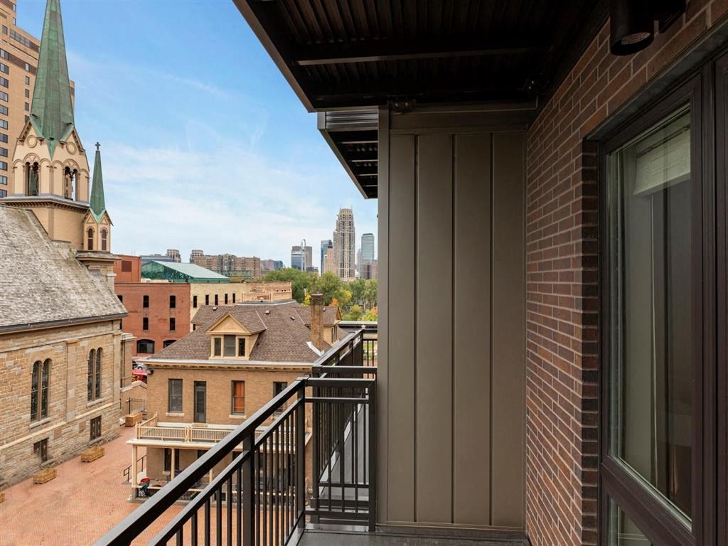 Balcony with view of Minneapolis