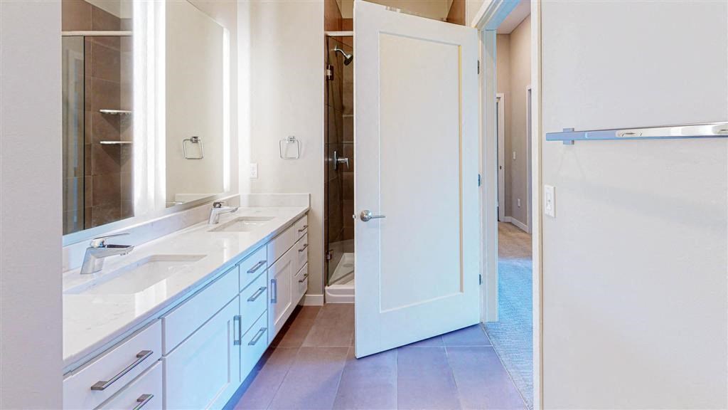 bathroom with white vanity
