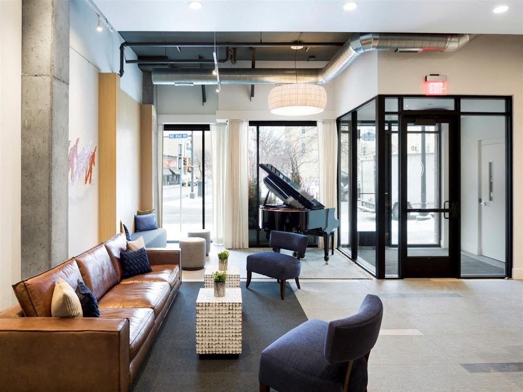 Elegant Lobby space with grand piano