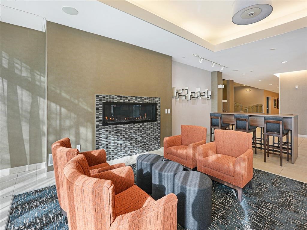 lobby with fireplace