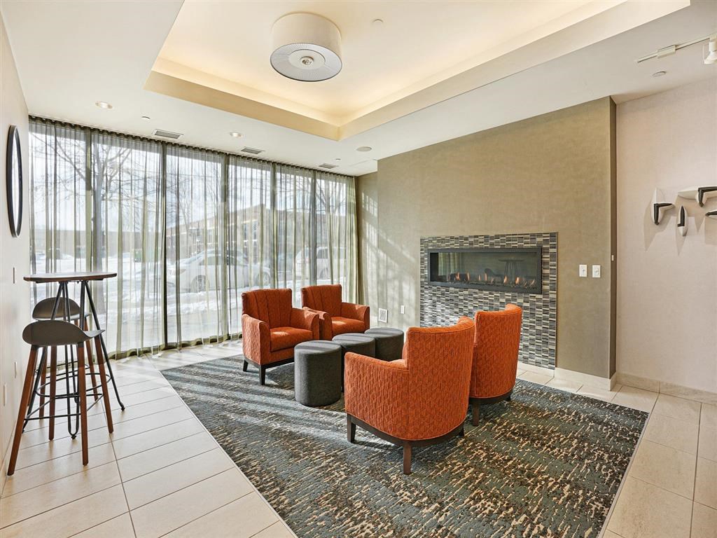 lobby with fireplace