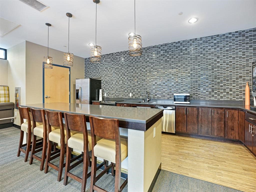 Clubroom with kitchen and coffee bar