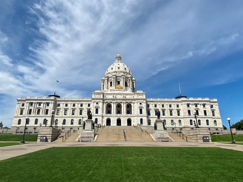 a view of the u.s. capitol building on a sunny day