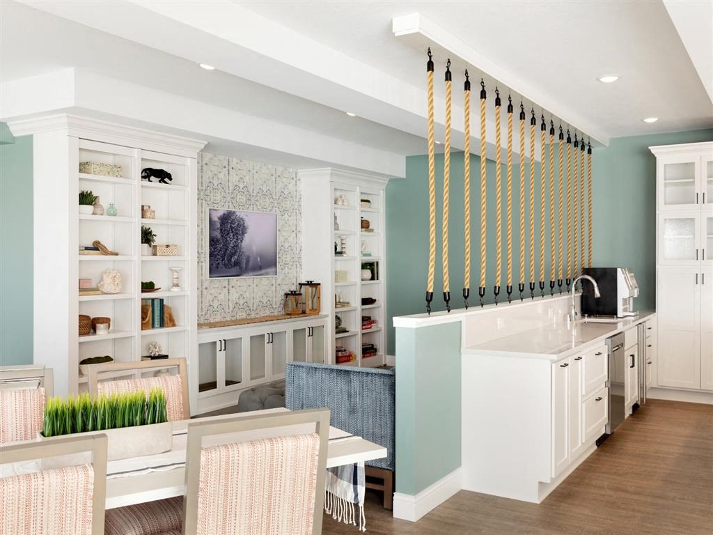 Clubroom with rope detail and which bookshelves