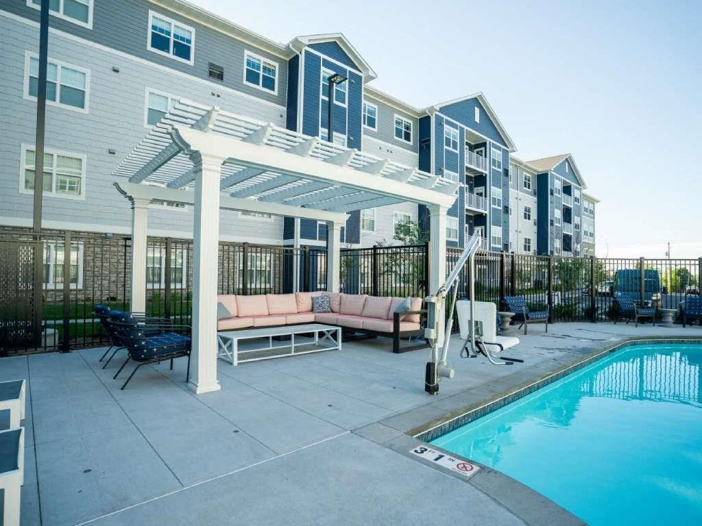 Outdoor pool and pergola