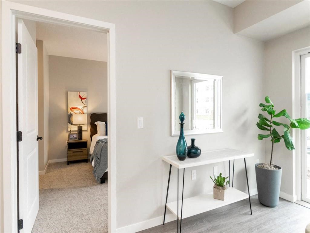 Living room looking into the bedroom