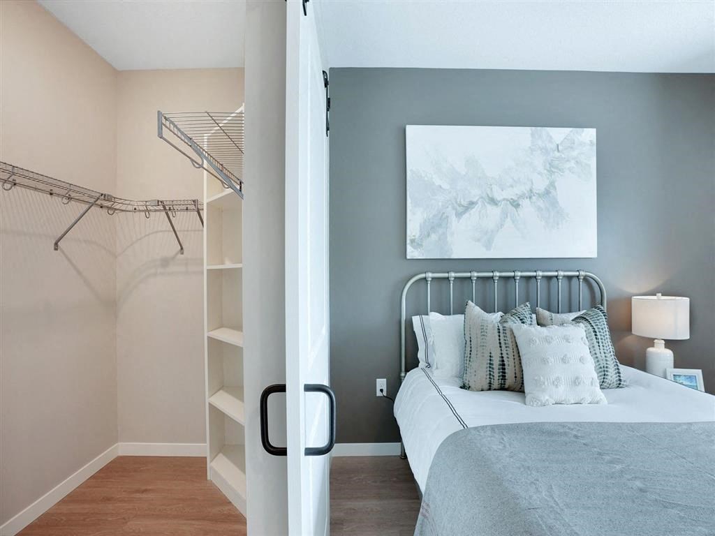 Bedroom with walk in closet