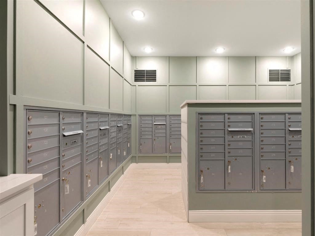 Mailroom with mailboxes