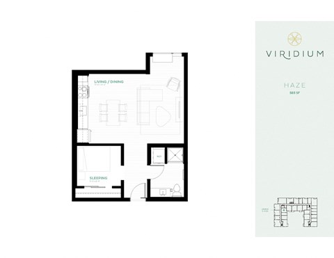 floor plan of 1 bedroom