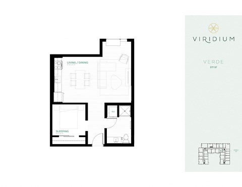 floor plan of 1 bedroom