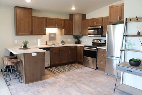 Fully Equipped Kitchen at Rivers Edge Apartments, Otsego, MN, 55330