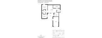 the floor plan of cedar valley bungalow