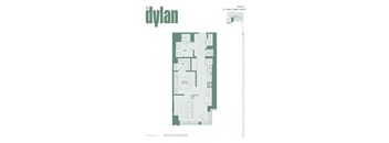 A floor plan for a 3rd bedroom/bathroom unit.