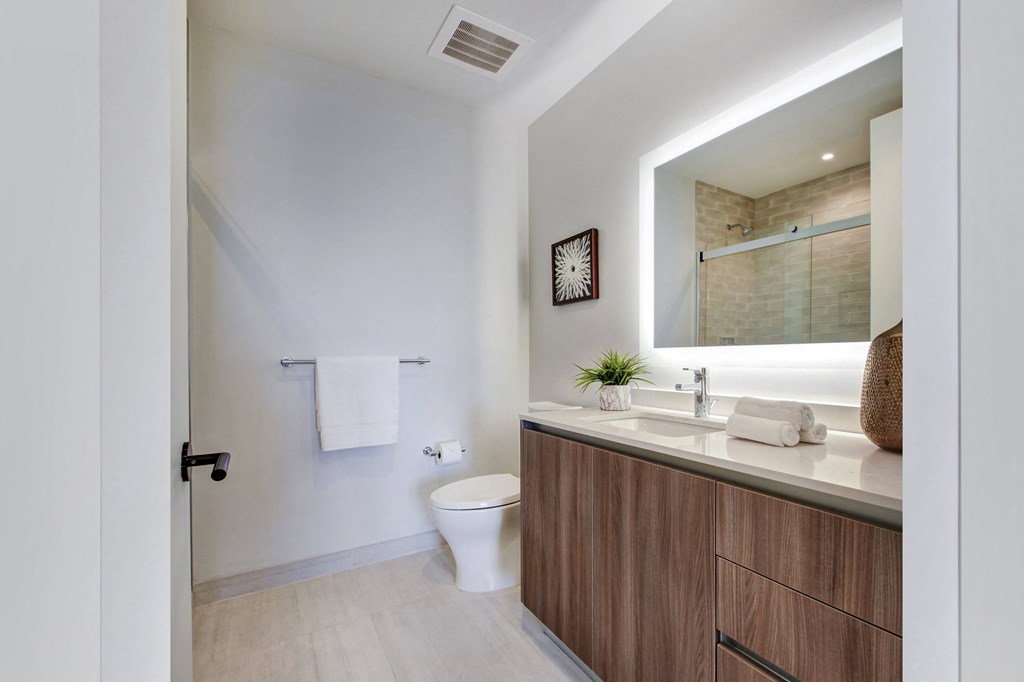 a bathroom with a toilet and a sink and a mirror