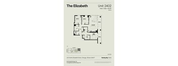 A floor plan for an apartment at 225 North Elizabeth Street, Chicago, Illinois 60607.