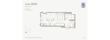 A floor plan for Unit 2809 shows a PIH Medium Studio with a bathroom and kitchenette.