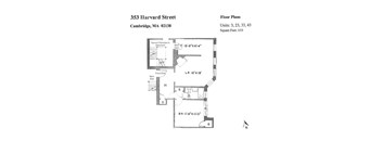A drawing of a floor plan for a building at 353 Harvard Street in Cambridge, MA.