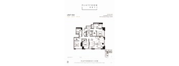 3 Bedroom 3 Bath Floor plan unit 301 at Platform 4611, Chicago, IL
