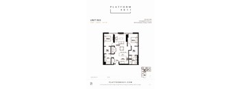 2 Bedroom 2 Bath Floor plan unit 903 at Platform 4611, Chicago