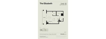 A floor plan for a 1 bathroom, 505 square foot unit at Sterling Bay Home.