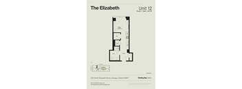 A floor plan for a studio apartment at 225 North Elizabeth Street, Chicago.