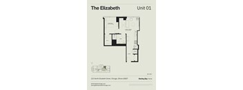 A floor plan for a home at 225 North Elizabeth Street, Chicago, Illinois 60607.