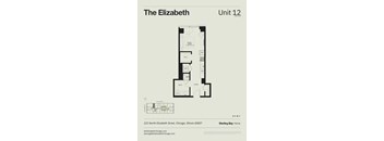 A floor plan for a unit at The Elizabeth, located at 225 North Elizabeth Street, Chicago, Illinois 60607.