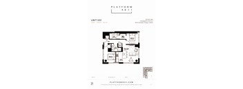 2 Bedroom 2 Bath Floor plan unit X01 at Platform 4611, Illinois, 60640