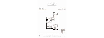Studio floor plan of unit x07 at Platform 4611, Chicago, IL 60640