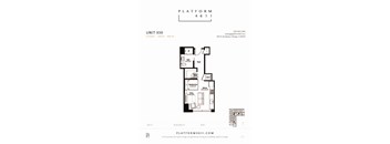 Studio floor plan of unit x10 at Platform 4611, Chicago, 60640