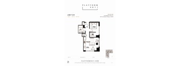 a floor plan of unit X11 at Platform 4611, Chicago Illinois