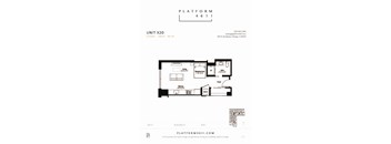 a floor plan of unit x20 at Platform 4611, Chicago Illinois