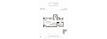 the floor plan of unit x24 at Platform 4611, Chicago, IL 60640