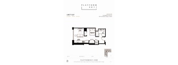 a floor plan of unit x27 at Platform 4611, Chicago Illinois
