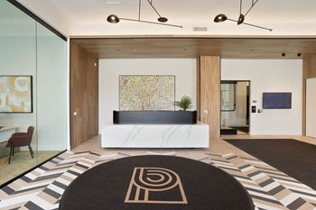 The lobby at Platform 4611 luxury Uptown Apartments at Platform 4611, Chicago