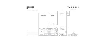 A floor plan for a residence labeled