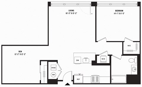 a blueprint of a floor plan with a bedroom and a bathroom