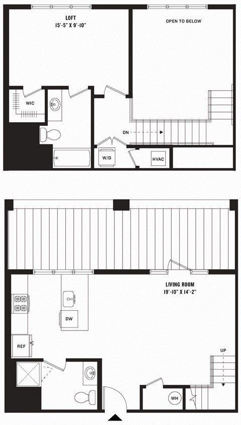 a floor plan of a small house with a bedroom and a living room
