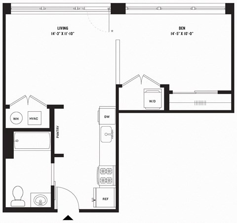 a blueprint of a floor plan with a bedroom and a bathroom