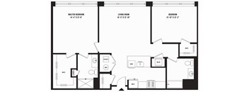 a blueprint of a floor plan with an open floor plan of a house