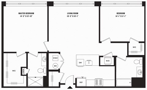 a blueprint of a floor plan with an open floor plan of a residence