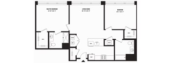a blueprint of a floor plan of a house with an open floor plan with a