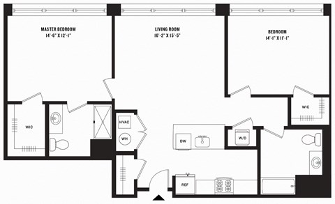 a blueprint of a floor plan of a house with an open floor plan with a