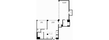 a blueprint of a floor plan of a house with a staircase