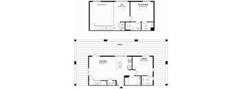 two floor plan of a house with a garage