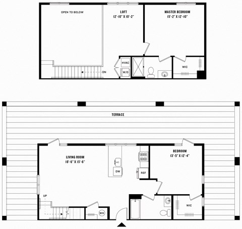 two floor plan of a house with a garage