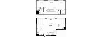two floor plans of a house with an open floor plan