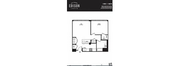 a floor plan of a 1 bedroom apartment
