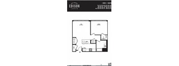 a floor plan of a 1 bedroom apartment